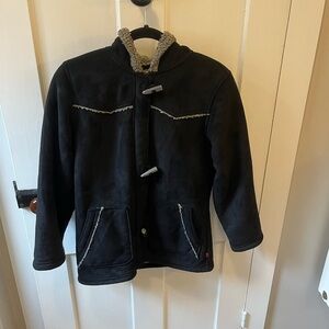 Women’s Woolrich Sherpa Lined Zip Up Toggle Hooded Jacket Size Small